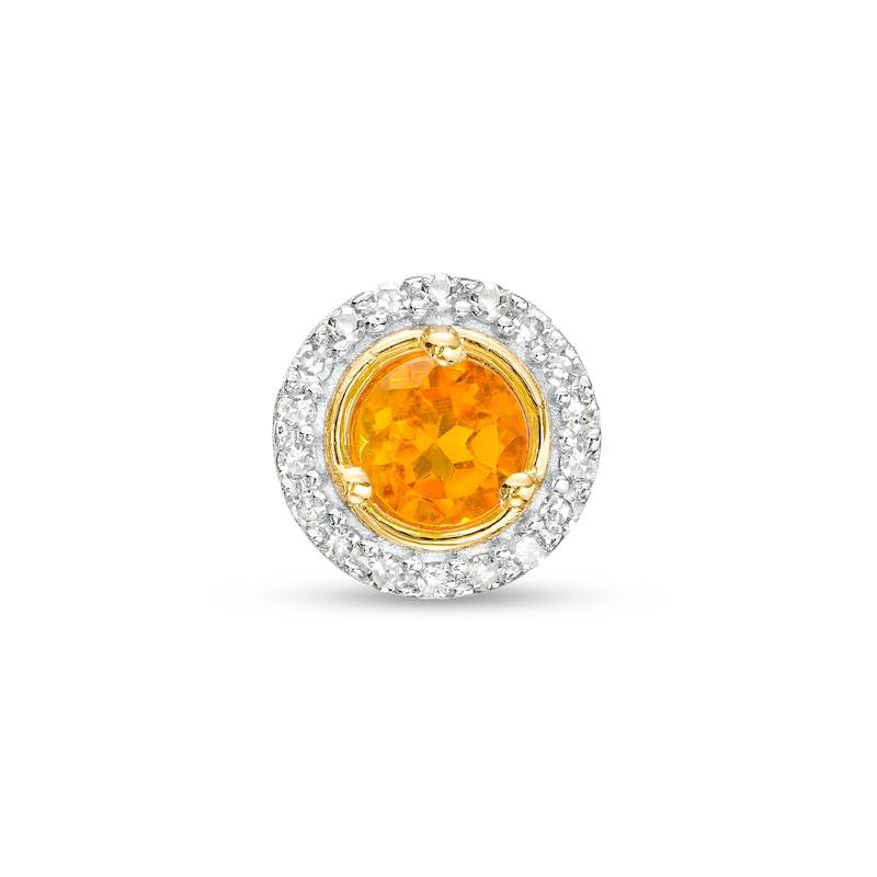 Citrine and Diamond Accent Frame Charm in 10K Gold