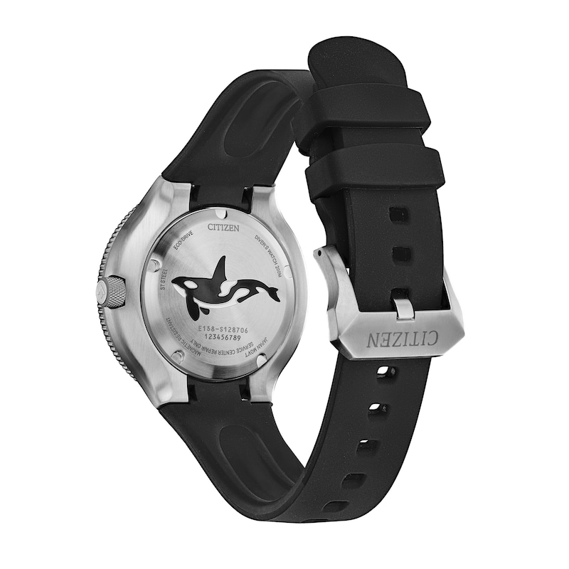 Men's Citizen Eco-Drive® Promaster Diver Black Rubber Strap Watch with Black Dial (Model: BN0230-04E)