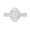 Thumbnail Image 3 of Vera Wang Love Collection 1 CT. T.W. Oval Multi-Diamond and Blue Sapphire Engagement Ring in 14K White Gold