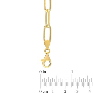 6.0mm Paper Clip Chain Necklace in Sterling Silver with Yellow Rhodium
