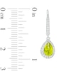 Thumbnail Image 2 of Pear-Shaped Peridot and White Lab-Created Sapphire Frame Drop Earrings in Sterling Silver