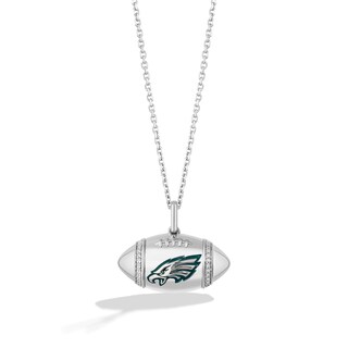 True Fans™ NFL Philadelphia Eagles Diamond Accent Football Pendant in ...