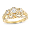 Thumbnail Image 0 of 1 CT. T.W. Diamond Past Present Future® Frame Split Shank Engagement Ring in 14K Gold