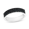 Thumbnail Image 0 of Vera Wang Men 1 CT. T.W. Black Diamond Double Row Band in Sterling Silver