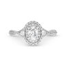 Thumbnail Image 2 of Vera Wang Love Collection 7/8 CT. T.W. Oval Diamond Frame Vintage-Style Engagement Ring in 14K White Gold (I/SI2)