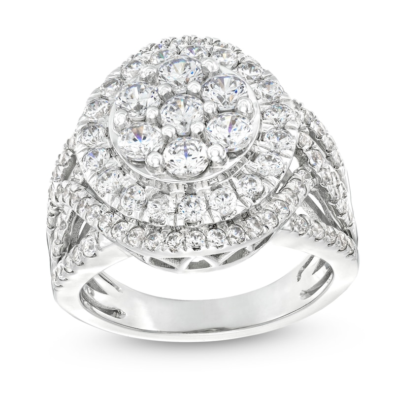 2 CT. T.W. Certified Multi Lab-Created Diamond Tiered Frame Ring in 14K White Gold (F/SI2)