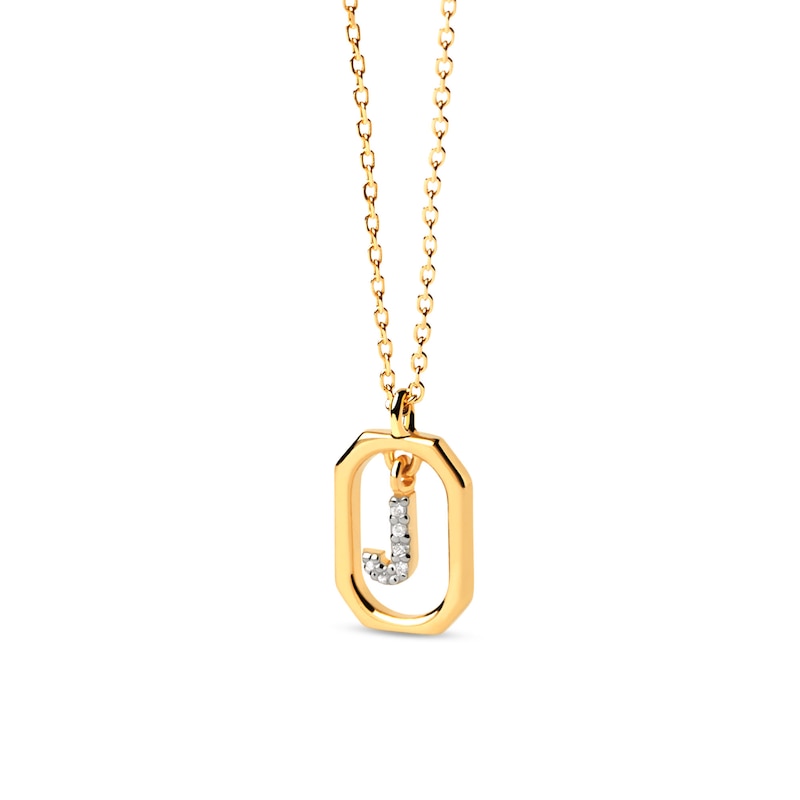 PDPAOLA™ at Zales Lab-Created Diamond Accent Letter "J" Initial Pendant in 18K Gold