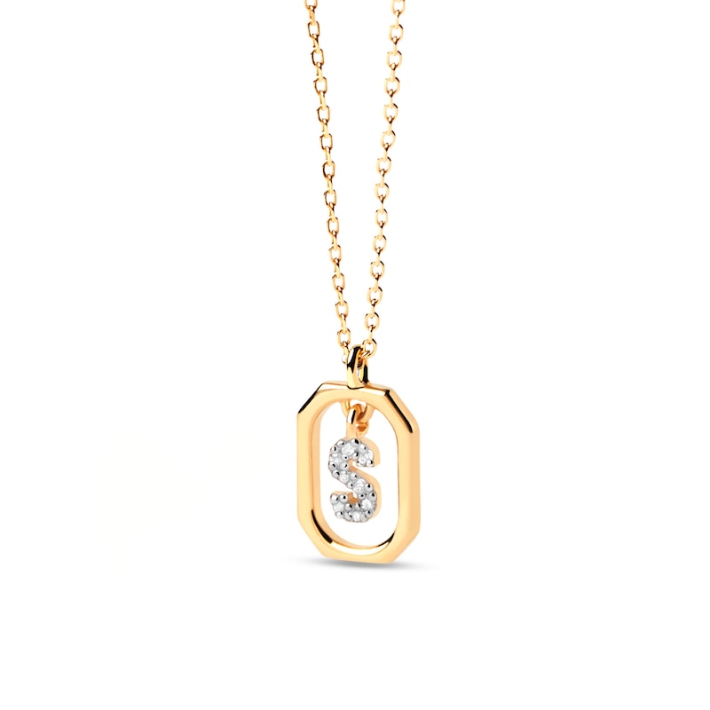 PDPAOLA™ at Zales Lab-Created Diamond Accent Letter "S" Initial Pendant in 18K Gold