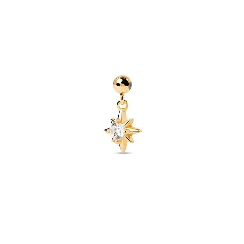 PDPAOLA™ at Zales Cubic Zirconia North Star Bead Charm in Sterling Silver with 18K Gold Plate