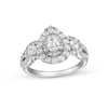 Thumbnail Image 0 of 1-1/2 CT. T.W. Pear-Shaped Diamond Split Shank Past Present Future® Engagement Ring in 14K White Gold (I/I1)