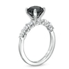 Thumbnail Image 2 of 2-3/8 CT. T.W. Black and White Diamond Tension Engagement Ring in 14K White Gold