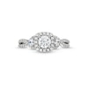 Thumbnail Image 3 of 1 CT. T.W. Diamond Cushion Frame Split Shank Past Present Future® Engagement Ring in 14K White Gold (I/I2)