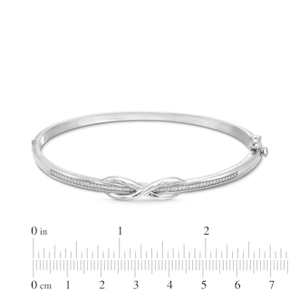 1/5 CT. T.W. Diamond Infinity Overlay Bangle in Sterling Silver | Zales