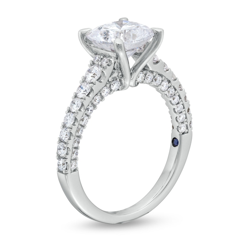 TRUE Lab-Created Diamonds by Vera Wang Love 2-3/4 CT. T.W. Cushion-Cut Diamond Engagement Ring in 14K White Gold (F/VS2)