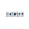 Thumbnail Image 3 of Vera Wang Love Collection Men's Baguette Blue Sapphire and 1/8 CT. T.W. Diamond Band in 14K White Gold