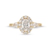 Thumbnail Image 3 of 1-3/4 CT. T.W. Oval Diamond Frame Leaf-Sides Engagement Ring in 14K Gold