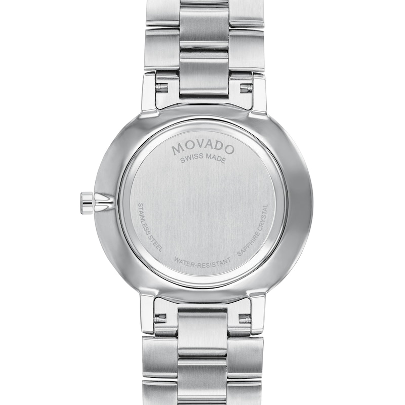 Men's Movado Faceto 1/20 CT. T.W. Diamond Watch with Black Dial (Model: 0607865)