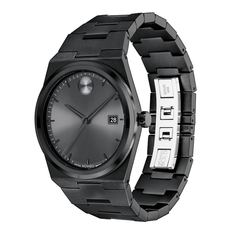 Men's' Movado Bold® Quest Black IP Watch with Grey Dial (Model: 3601224)