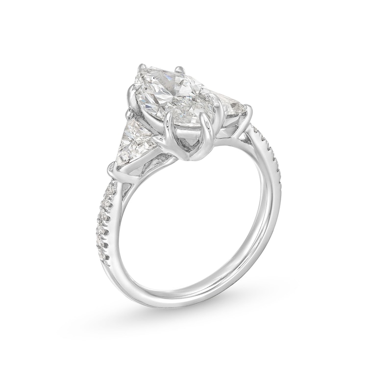 3-1/3 CT. T.W. Marquise-Cut Certified Lab-Created Diamond Three-Stone Engagement Ring in 14K White Gold (F/VS2)