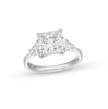 Thumbnail Image 0 of 3-1/2 CT. T.W. Princess-Cut Certified Lab-Created Diamond Three-Stone Engagement Ring in 14K White Gold (F/VS2)