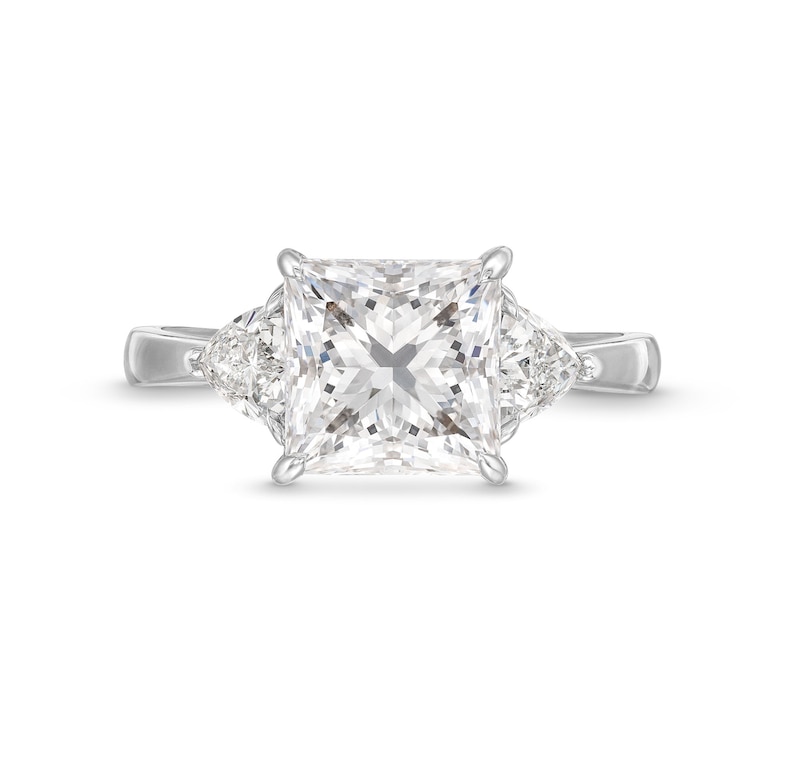 3-1/2 CT. T.W. Princess-Cut Certified Lab-Created Diamond Three-Stone Engagement Ring in 14K White Gold (F/VS2)