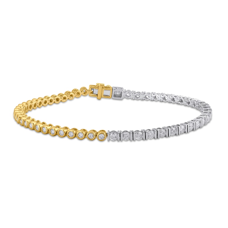 2 CT. T.W. Lab-Created Diamond Tennis Bracelet in Sterling Silver and 14K Gold Plate (F/SI2) - 7”