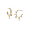 Thumbnail Image 0 of 1/2 CT. T.W. Certified Lab-Created Diamond Spiky J-Hoop Earrings in Sterling Silver and 10K Gold Plate (F/SI2)