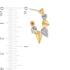 Thumbnail Image 2 of 1/2 CT. T.W. Certified Lab-Created Diamond Spiky J-Hoop Earrings in Sterling Silver and 10K Gold Plate (F/SI2)