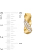 Thumbnail Image 2 of 1/2 CT. T.W. Diamond Textured Twist J-Hoop Earrings in 10K Gold