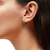 Thumbnail Image 1 of 1/5 CT. T.W. Diamond Wishbone-Shaped Huggie Hoop Earrings in Sterling Silver