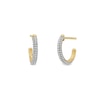 Thumbnail Image 0 of 1/8 CT. T.W. Diamond Multi-Row J-Hoop Earrings in 10K Gold