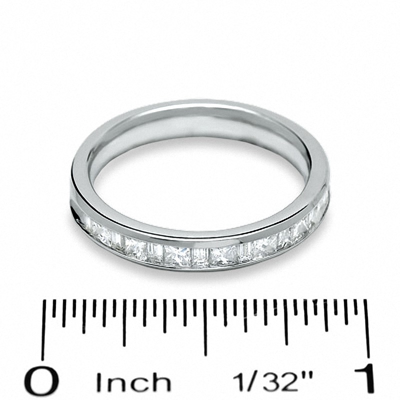 Main Image 3 of Previously Owned - 1/2 CT. T.W. Princess-Cut and Baguette Diamond Channel Band in 14K White Gold