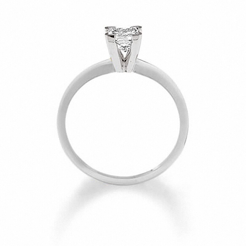 Main Image 3 of Previously Owned - 1/5 CT. Square-Cut Diamond Solitaire Engagement Ring in 14K White Gold