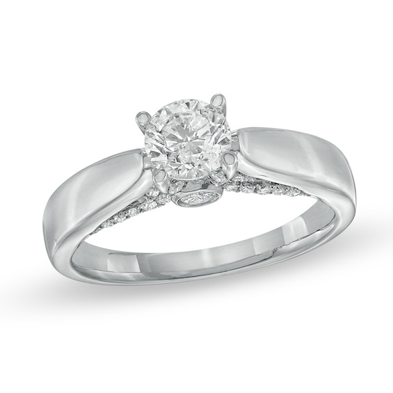Jewelry Adviser Rings 14k White Gold A Diamond ring Diamond quality A I2 clarity, I-J color 