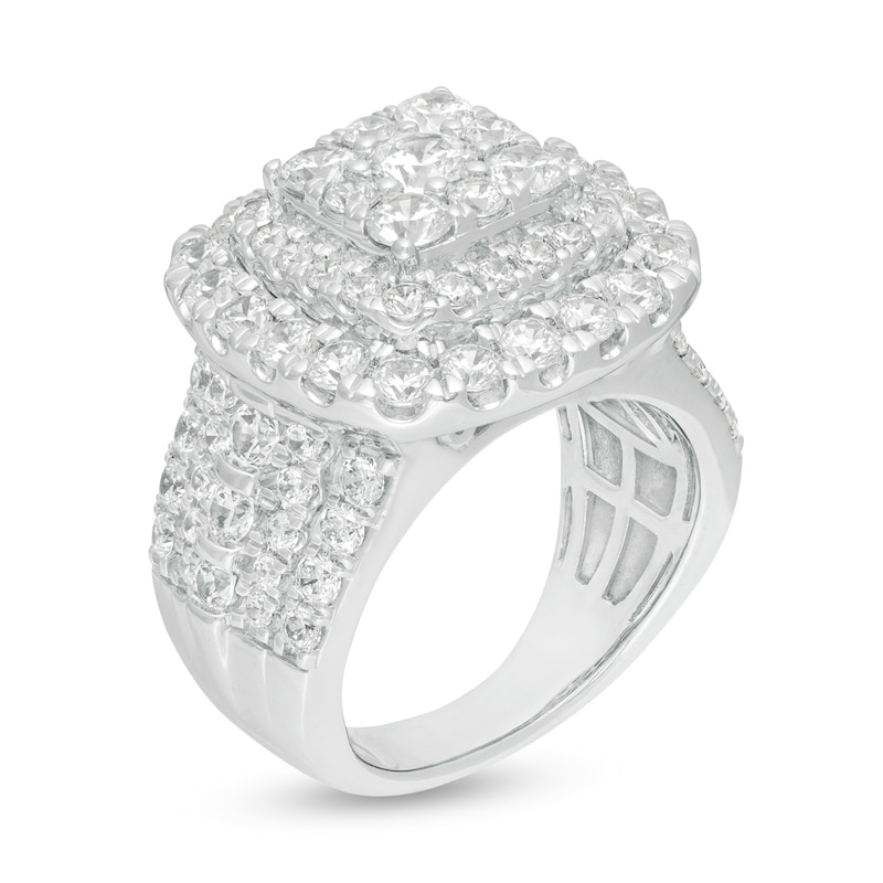 Previously Owned - 4 CT. T.W. Diamond Triple Cushion Frame Engagement Ring in 10K White Gold