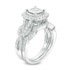 Thumbnail Image 1 of Previously Owned - 1-1/2 CT. T.W. Princess-Cut Diamond Frame Vintage-Style Twist Bridal Set in 14K White Gold