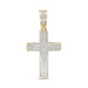 Thumbnail Image 0 of Previously Owned - Men's 1/4 CT. T.W. Diamond Double Row Cross Necklace Charm in 10K Gold