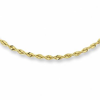 10K Yellow Gold 2.0mm Hollow Rope Chain Necklace Lobster Clasp 10K Yellow Gold 2.0mm Hollow Rope Chain Necklace Lobster Clasp