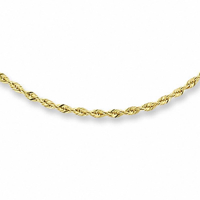 1.0mm Rope Chain Necklace in Solid 14K Gold - 18"