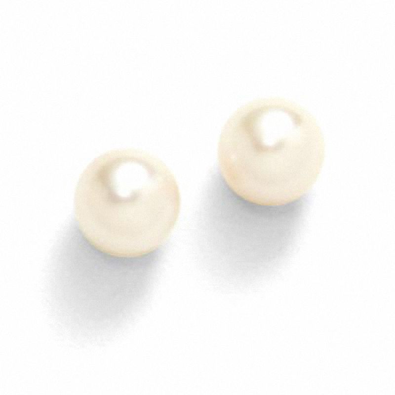 Main Image 1 of 6.0-6.5mm Cultured Pearl Stud Earrings in 14K Gold