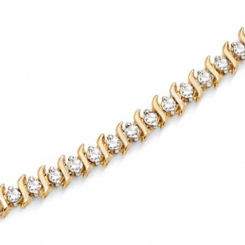 Main Image 1 of 2 CT. T.W. Diamond "S" Tennis Bracelet in 10K Gold