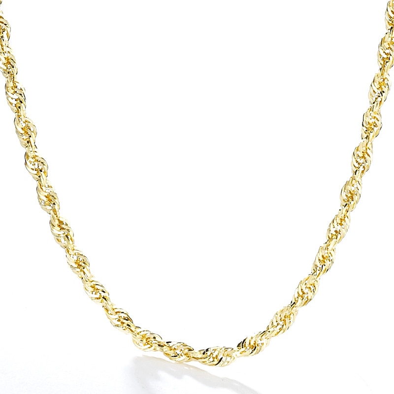 Main Image 1 of 1.5mm Diamond-Cut Glitter Rope Chain Necklace in 14K Gold - 20"