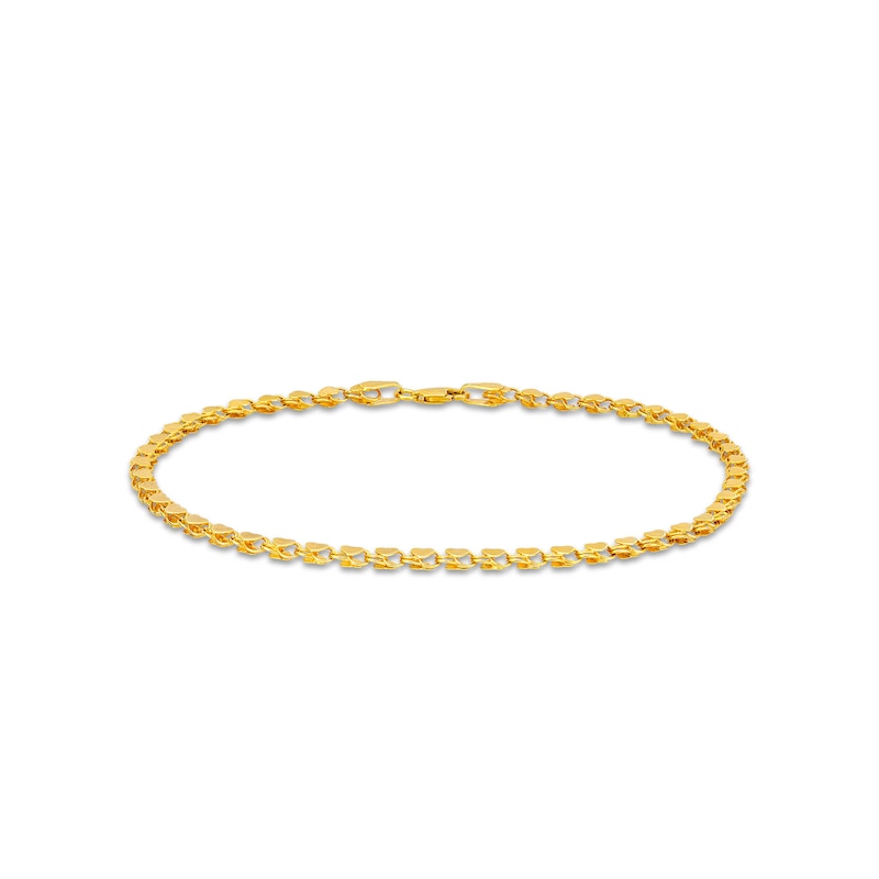 Mirror Heart Anklet in 10K Gold - 9.0"