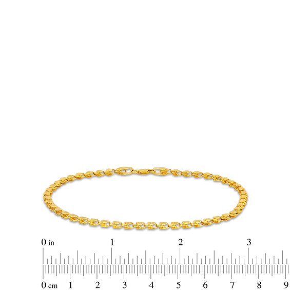 Mirror Heart Anklet in 10K Gold - 9.0"