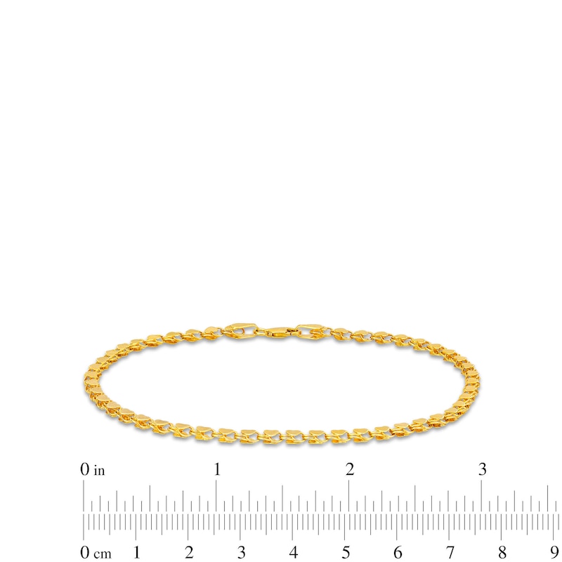 Mirror Heart Anklet in 10K Gold - 9.0"