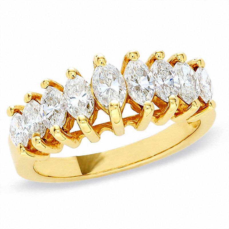 Main Image 1 of 1-1/2 CT. T.W. Marquise Diamond Anniversary Band in 14K Gold