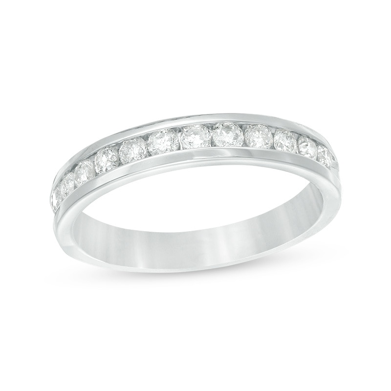 Main Image 1 of 1/2 CT. T.W. Diamond Channel Band in 14K White Gold