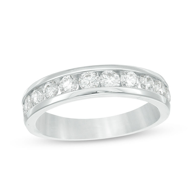 Zales 1 Ct. T.W. Diamond Channel Band in 14K White Gold