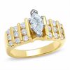 Thumbnail Image 1 of 1-1/4 CT. T.W. Marquise and Round Diamond Engagement Ring in 14K Gold