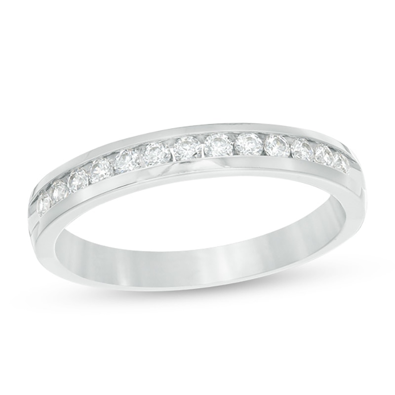 Main Image 1 of 1/4 CT. T.W. Diamond Channel Band in 14K White Gold